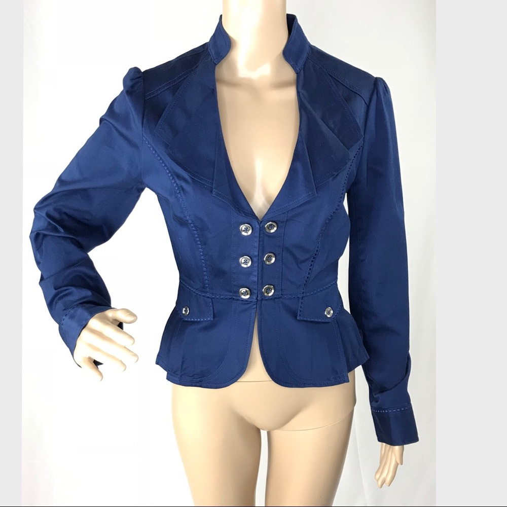 White House Black Market Navy Fitted Blazer Jacket